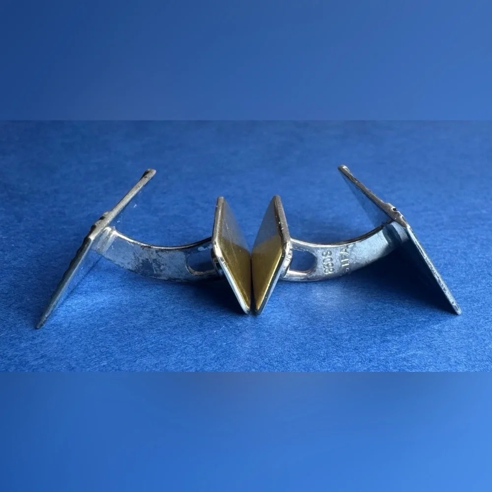 G.I.F.A. Gilded 830S Silver Cufflinks Produced By Guldsmedenes Indkøbsforening